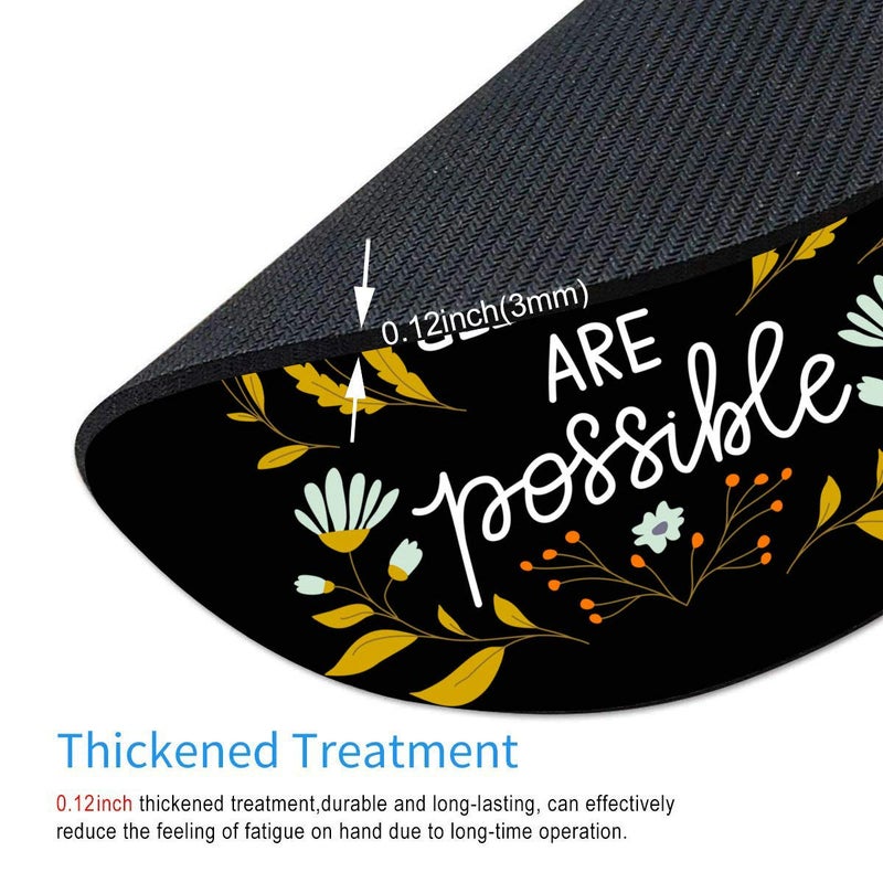 Smooffly Motivational and Inspirational Quote Round Gaming Mouse Pad Custom Design, with God All Things are Possible Bible Verse Scripture Quotes Religions Art - Image 3